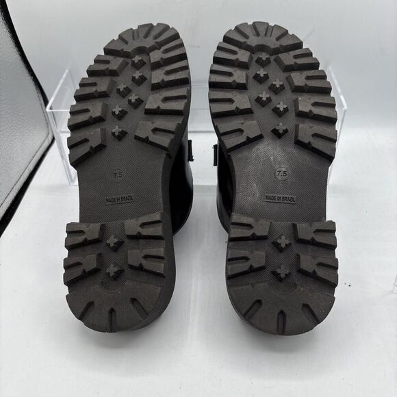 STEVE MADDEN Missk Black Patent Leather Mules Size 7.5 Chunky Loafer Y2k Retro - Picture 9 of 12